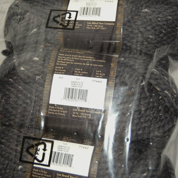 Same Dye Lot of 6, LBY Wool-Ease Thick & Quick, Super Bulky #6, Graphite Gray - Picture 2 of 6